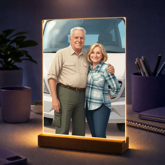 Oryginalny prezent dla dziadków na Dzień Babci i Dziadka – portret ze zdjęcia na szkle w nowoczesnym stylu