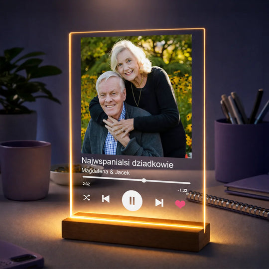 Prezent dla dziadków na Dzień Babci i Dziadka – zdjęcie na szkle z Twoim tekstem Ukochani dziadkowie