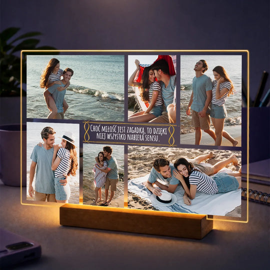 Pomysł na prezent dla pary na rocznicę – kolaż zdjęć na szkle Miłość to zagadka