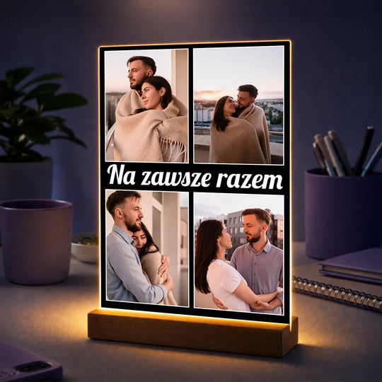 Prezent dla pary na rocznicę – druk ze zdjęcia personalizowany na szkle Na zawsze razem