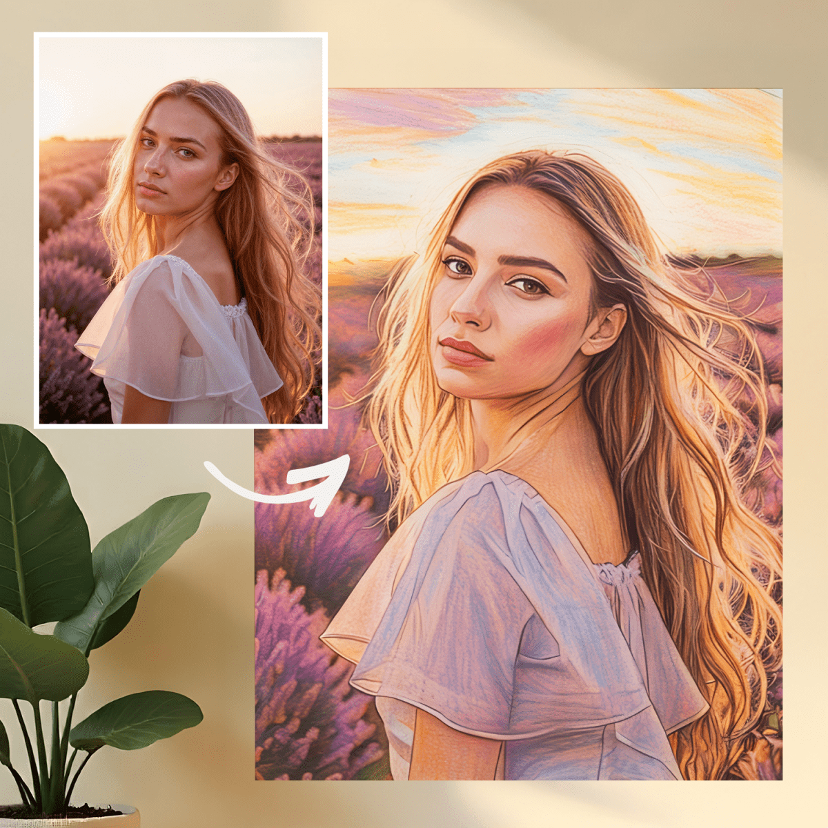 Pastelowy portret - druk na szkle, portret z Twojego zdjęcia - Wymaluj Prezent