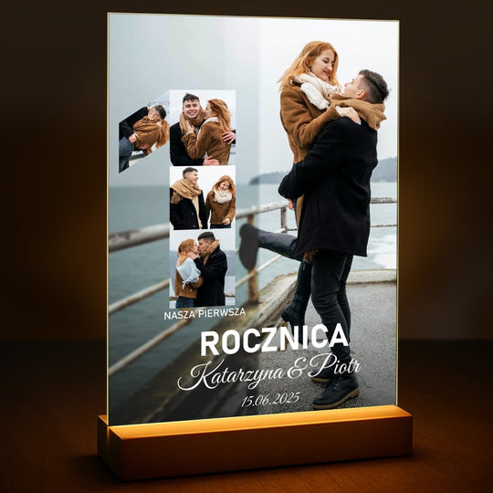 Pierwsza rocznica ślubu - druk na szkle z Twojego zdjęcia