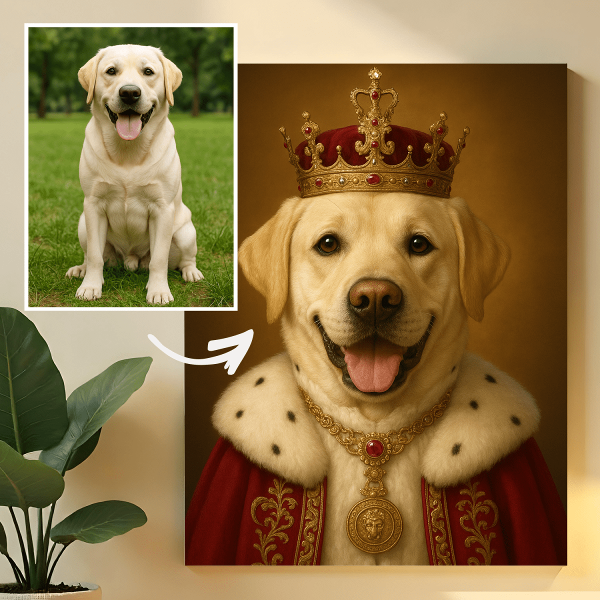 Image of Pies jako król - obraz na płótnie z Twojego zdjęcia - Wymaluj Prezent