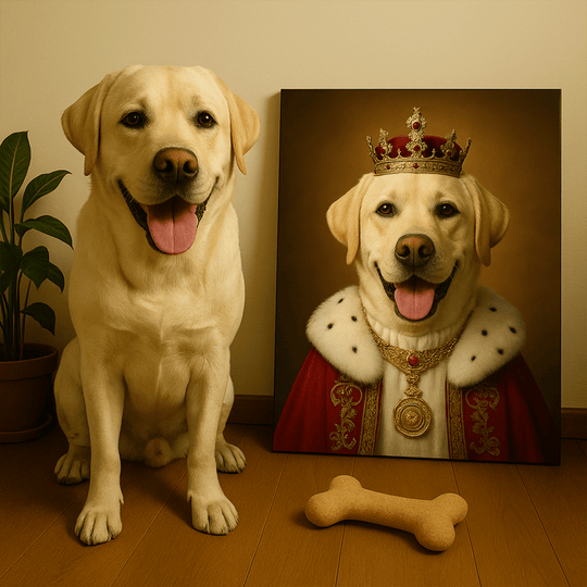 Pies jako król - obraz na płótnie z Twojego zdjęcia