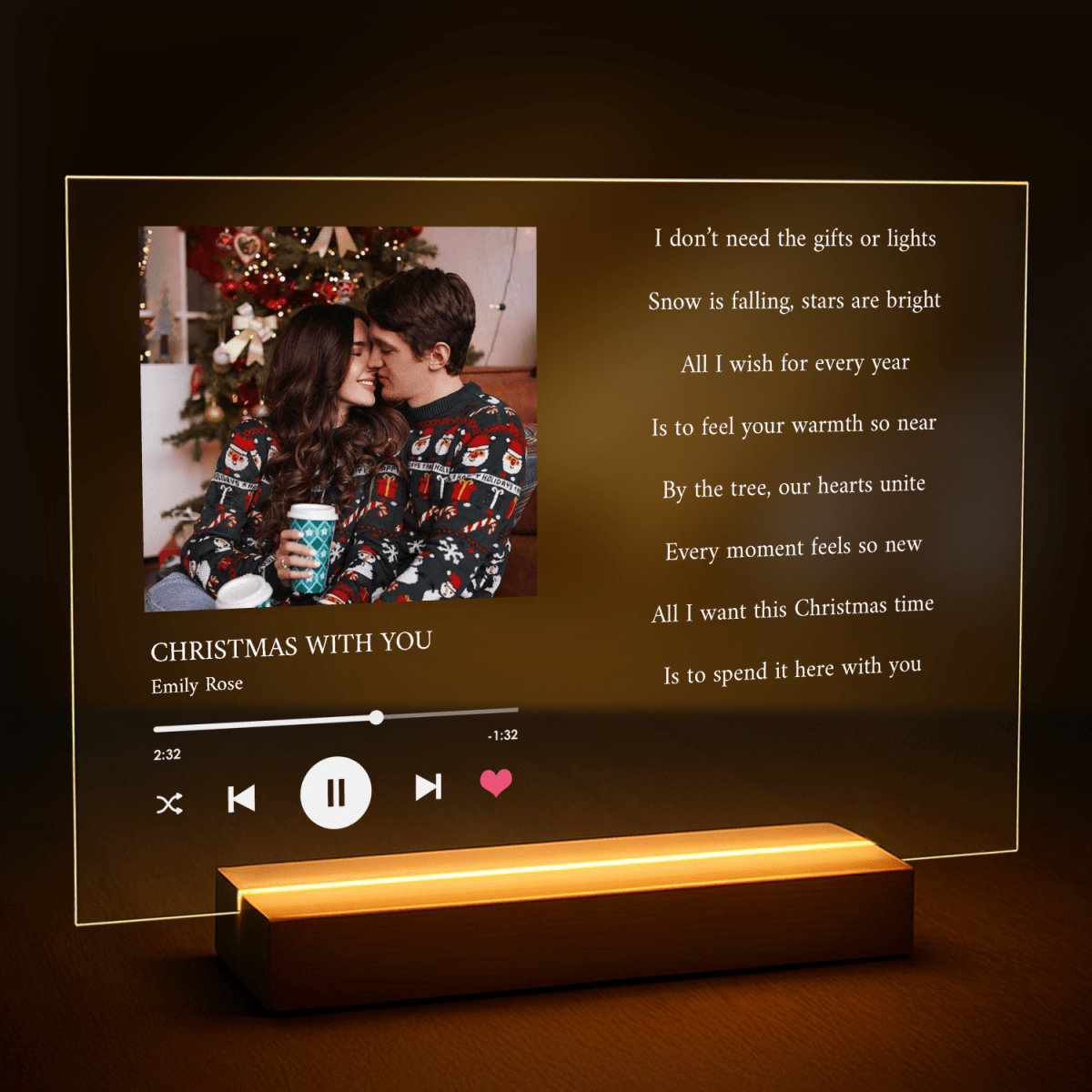 Image of Piosenka gwiazdkowa - druk na szkle z Twojego zdjęcia - Wymaluj Prezent