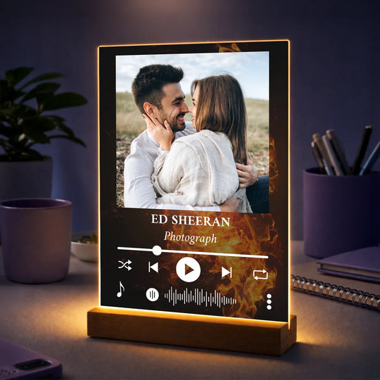 Prezent dla niej i dla niego na Walentynki – zdjęcie na szkle z efektem odtwarzacza Romantic Song