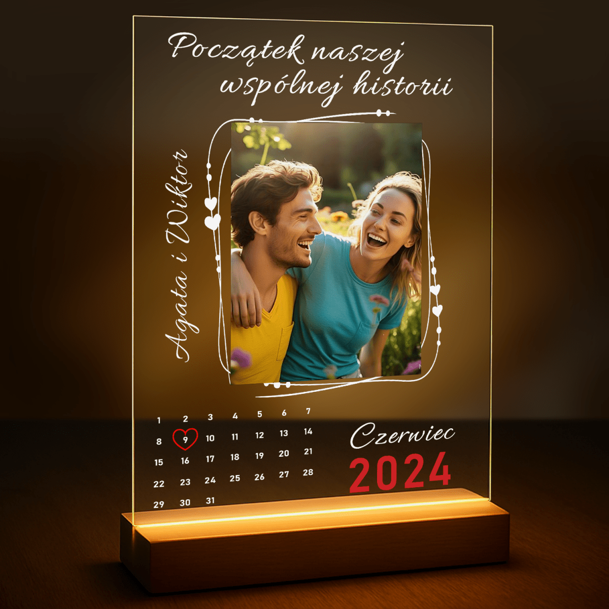Image of Początek wspólnej historii miłości - druk na szkle z Twojego zdjęcia - Wymaluj Prezent