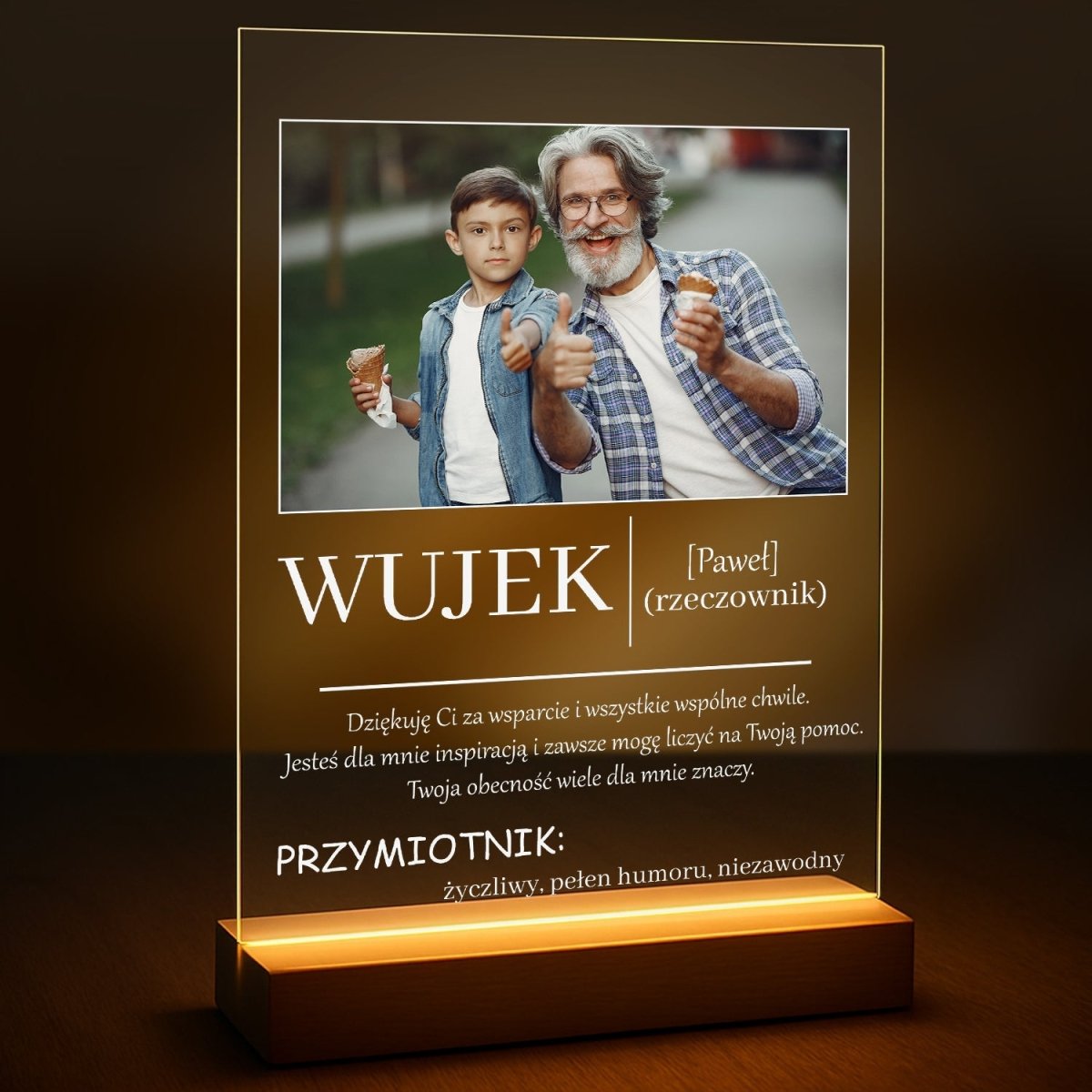 Image of Podziękowania dla wujka - druk na szkle z Twojego zdjęcia - Wymaluj Prezent