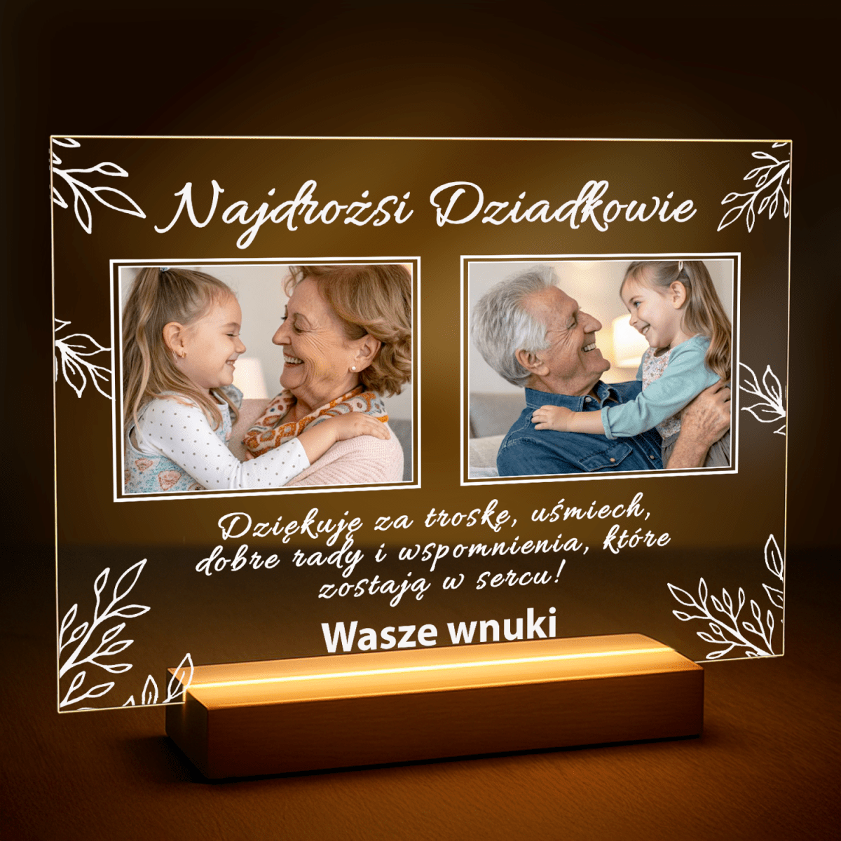 Image of Podziękowania od wnuków - druk na szkle z Twojego zdjęcia - Wymaluj Prezent