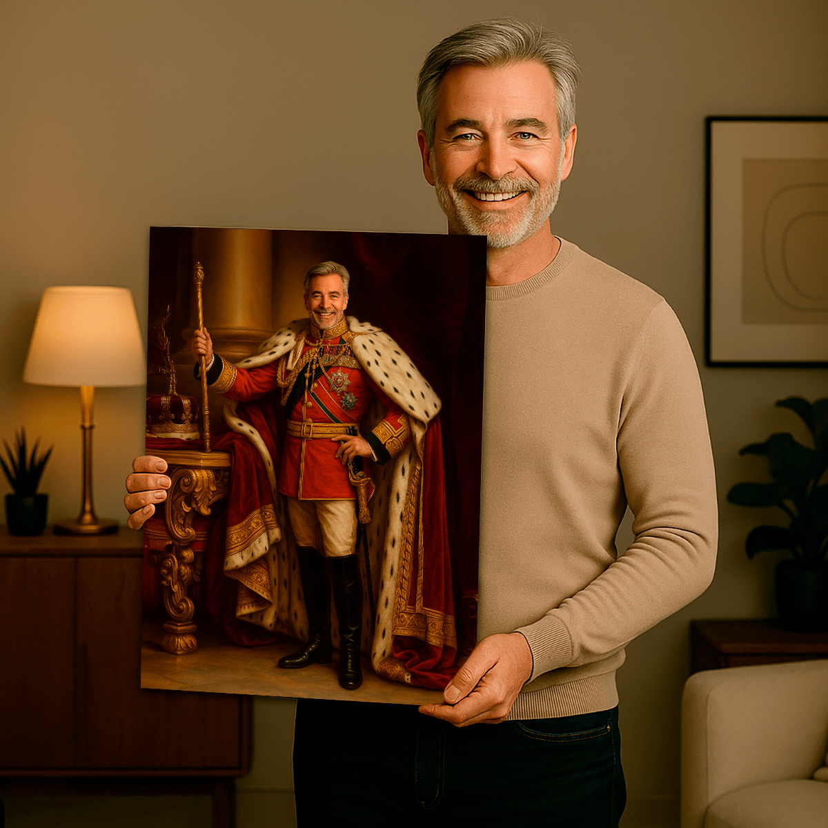 Portret arystokraty - obraz na płótnie z Twojego zdjęcia - Wymaluj Prezent