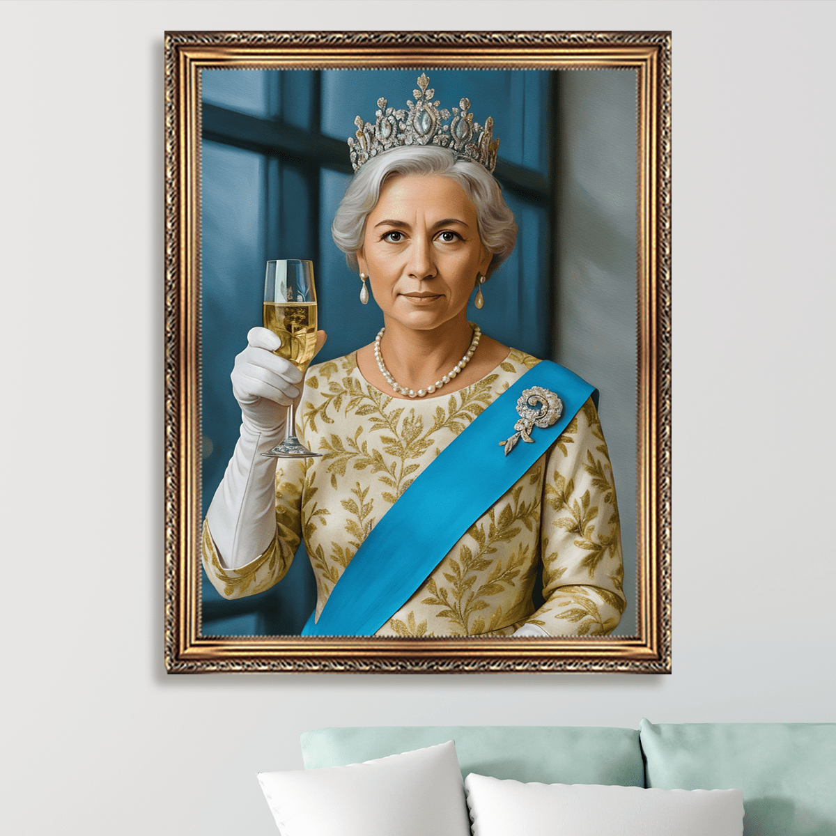 Image of Portret babci jako królowej - obraz na płótnie z Twojego zdjęcia - Wymaluj Prezent