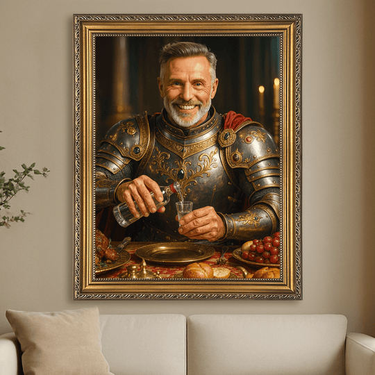 Portret biesiadującego króla - obraz na płótnie z Twojego zdjęcia