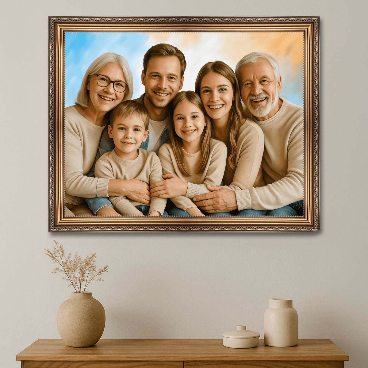 Image of Portret całej rodziny - obraz na płótnie z Twojego zdjęcia - Wymaluj Prezent