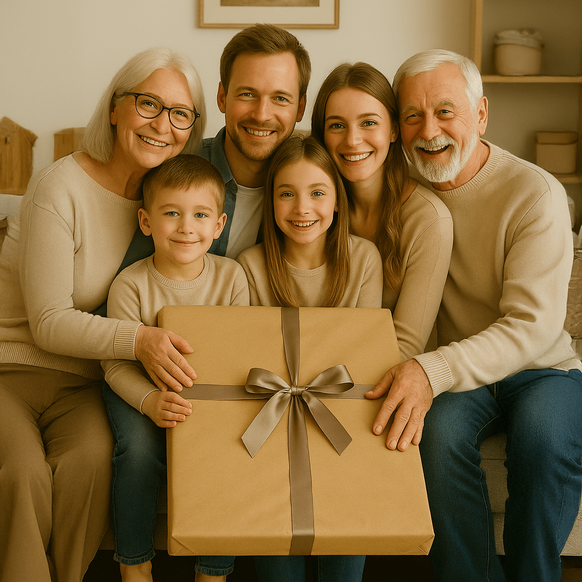 Portret całej rodziny - obraz na płótnie z Twojego zdjęcia - Wymaluj Prezent