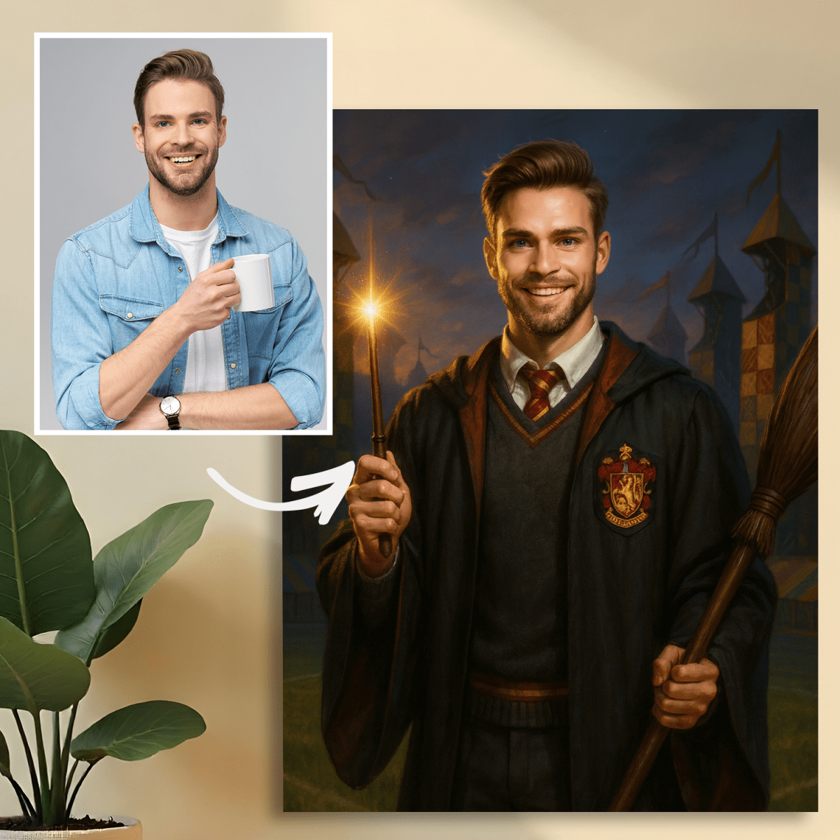 Image of Portret czarodzieja - obraz na płótnie z Twojego zdjęcia - Wymaluj Prezent