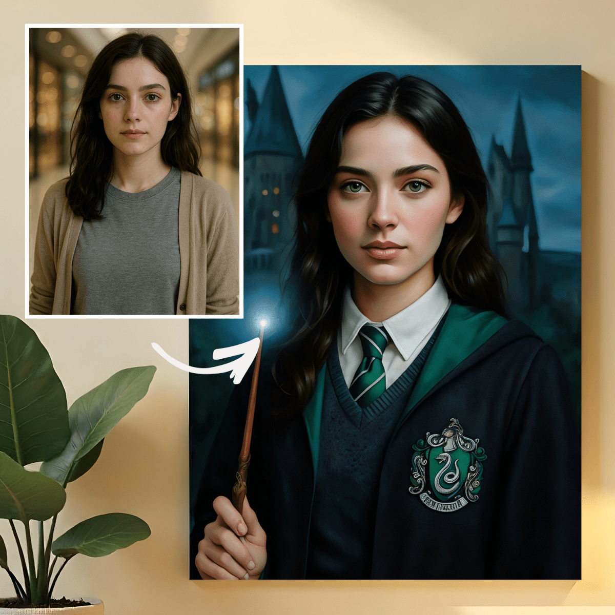 Portret czarodziejki - obraz na płótnie z Twojego zdjęcia - Wymaluj Prezent