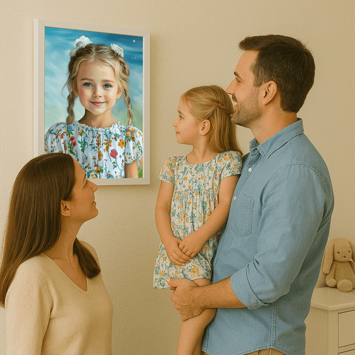 Portret dziewczynki - obraz na płótnie z Twojego zdjęcia - Wymaluj Prezent