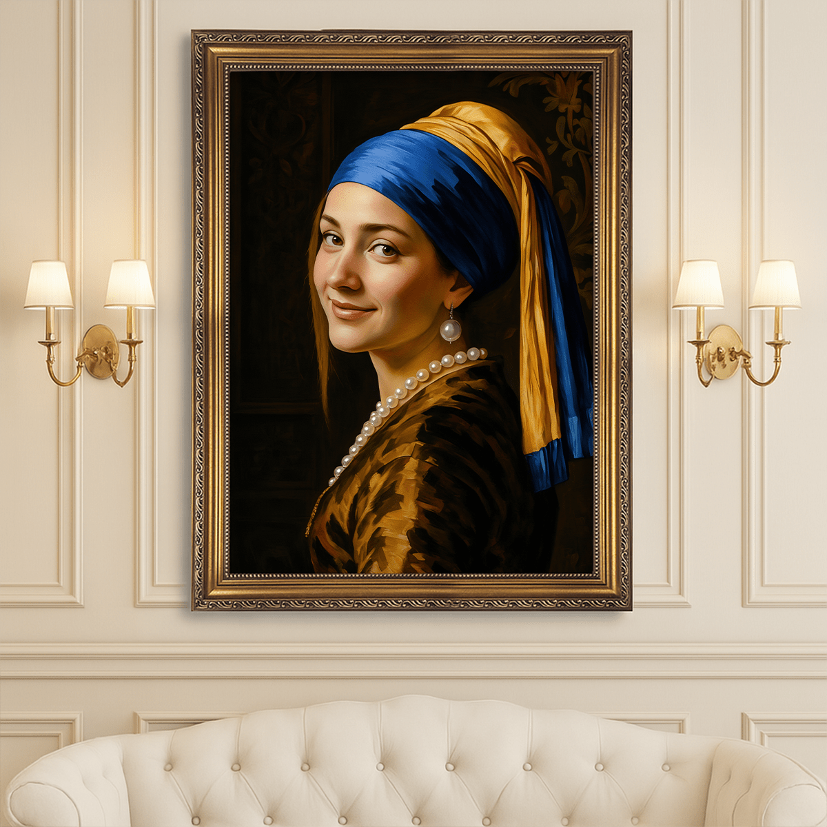 Image of Portret dziewczyny z perłą - obraz na płótnie z Twojego zdjęcia - Wymaluj Prezent