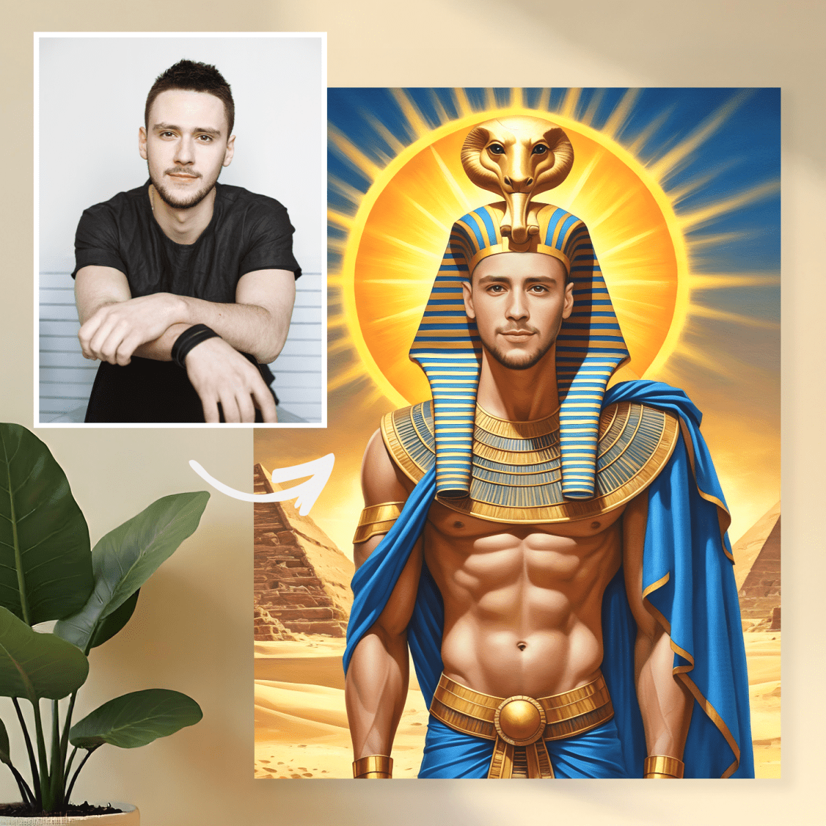 Image of Portret faraona - obraz na płótnie z Twojego zdjęcia - Wymaluj Prezent