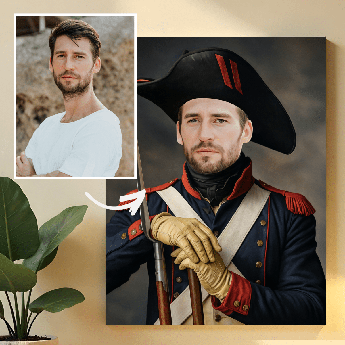 Image of Portret generała - obraz na płótnie z Twojego zdjęcia - Wymaluj Prezent