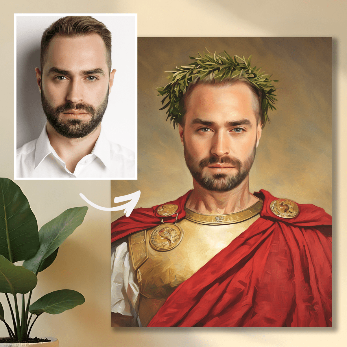 Image of Portret Juliusza Cezara - obraz na płótnie z Twojego zdjęcia - Wymaluj Prezent