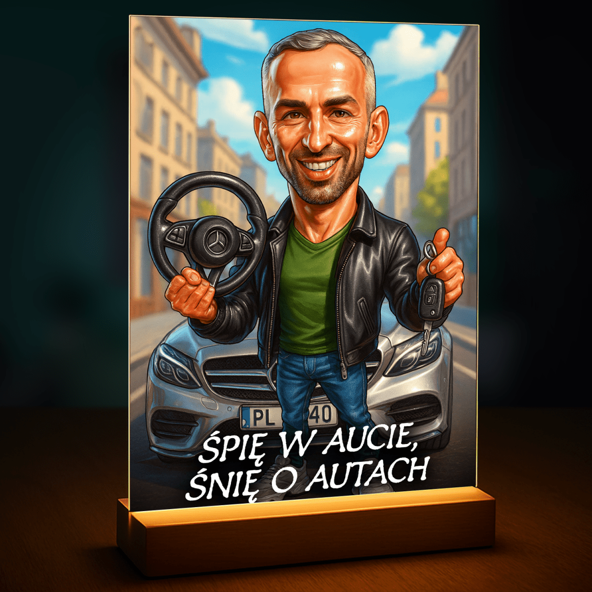 Portret kierowcy - druk na szkle, portret z Twojego zdjęcia - Wymaluj Prezent