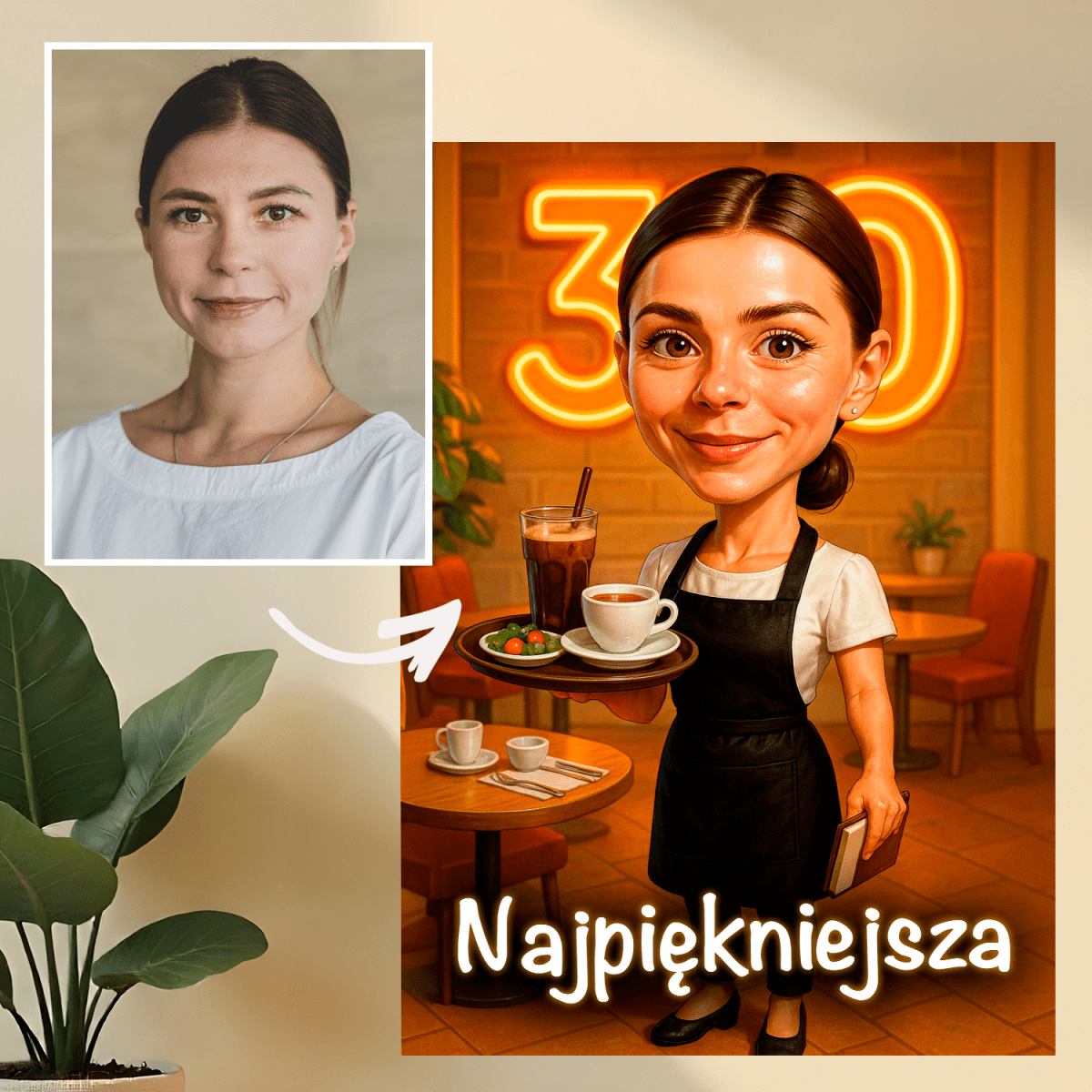 Image of Portret kobiety na 30 urodziny - druk na szkle, portret z Twojego zdjęcia - Wymaluj Prezent