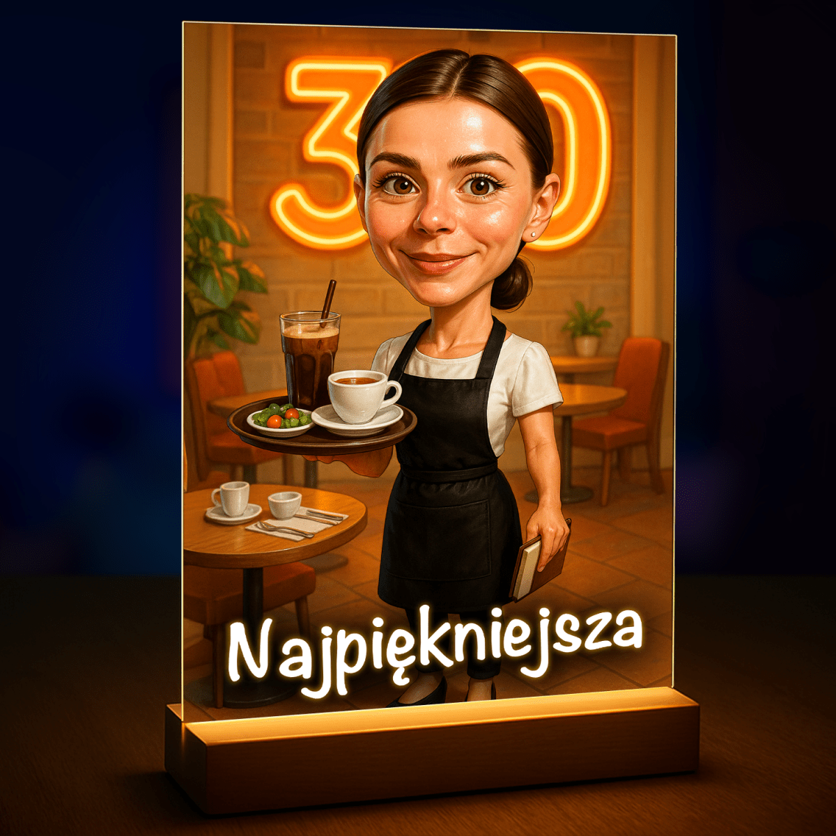 Image of Portret kobiety na 30 urodziny - druk na szkle, portret z Twojego zdjęcia - Wymaluj Prezent