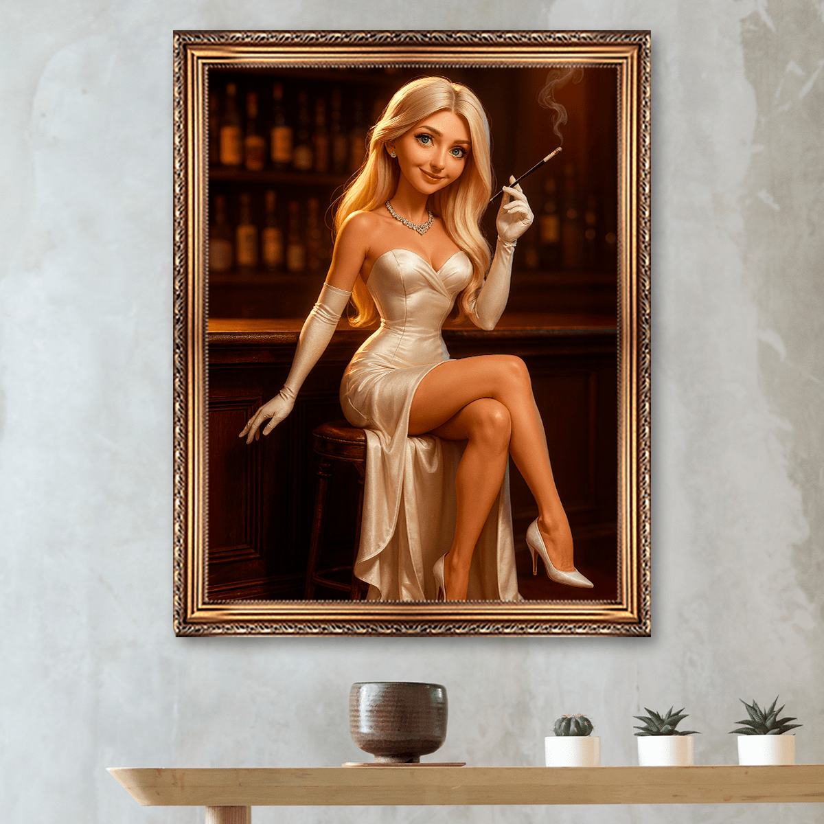 Portret kobiety w stylu vintage - obraz na płótnie z Twojego zdjęcia - Wymaluj Prezent