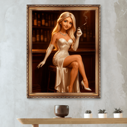 Portret kobiety w stylu vintage - obraz na płótnie z Twojego zdjęcia