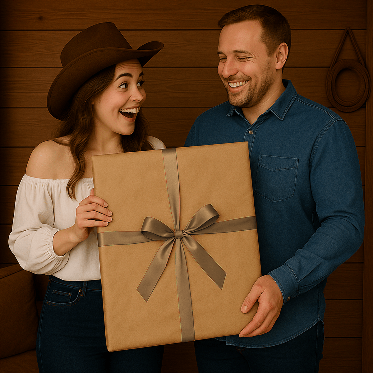 Image of Portret kobiety z koniem - obraz na płótnie z Twojego zdjęcia - Wymaluj Prezent