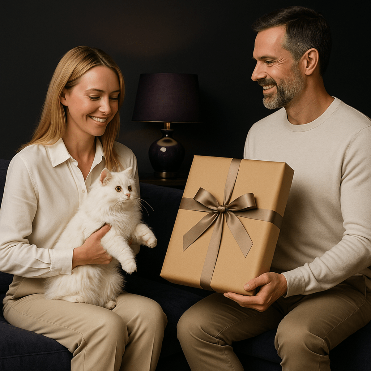 Portret kota z fioletowym tłem - obraz na płótnie z Twojego zdjęcia - Wymaluj Prezent