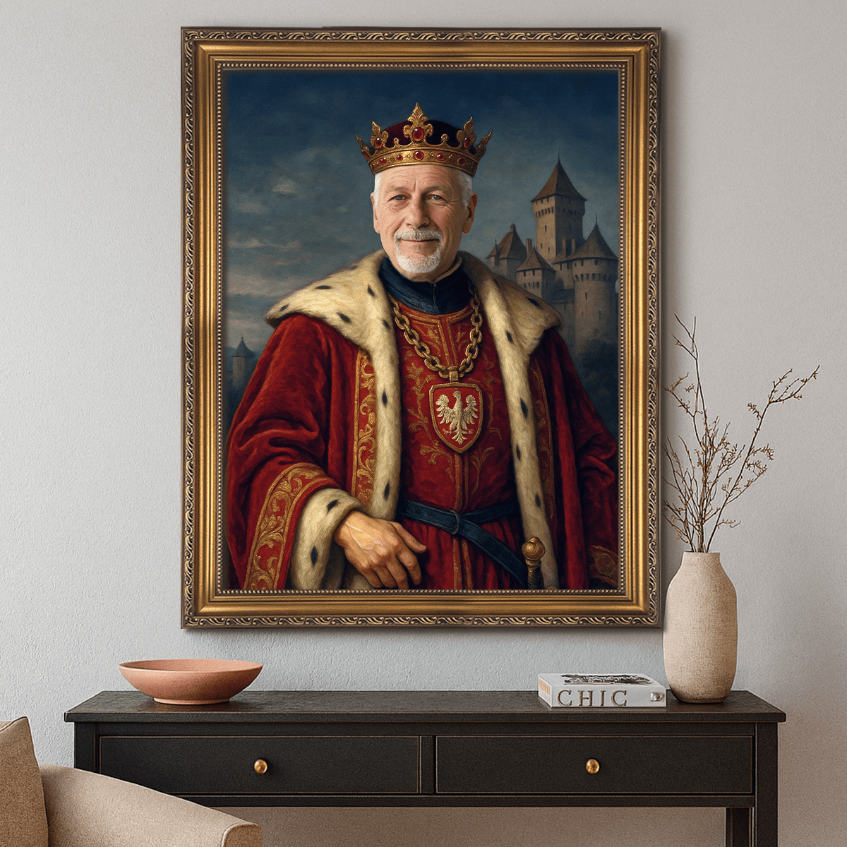 Image of Portret króla Polski - obraz na płótnie z Twojego zdjęcia - Wymaluj Prezent