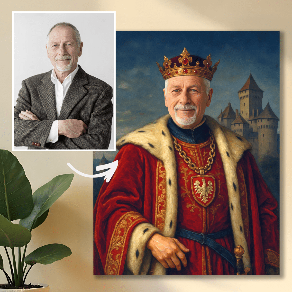 Image of Portret króla Polski - obraz na płótnie z Twojego zdjęcia - Wymaluj Prezent