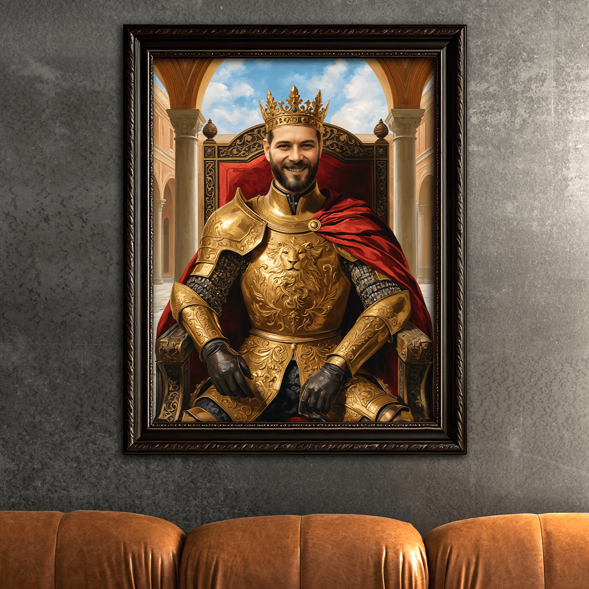 Image of Portret króla w zbroi - obraz na płótnie z Twojego zdjęcia - Wymaluj Prezent