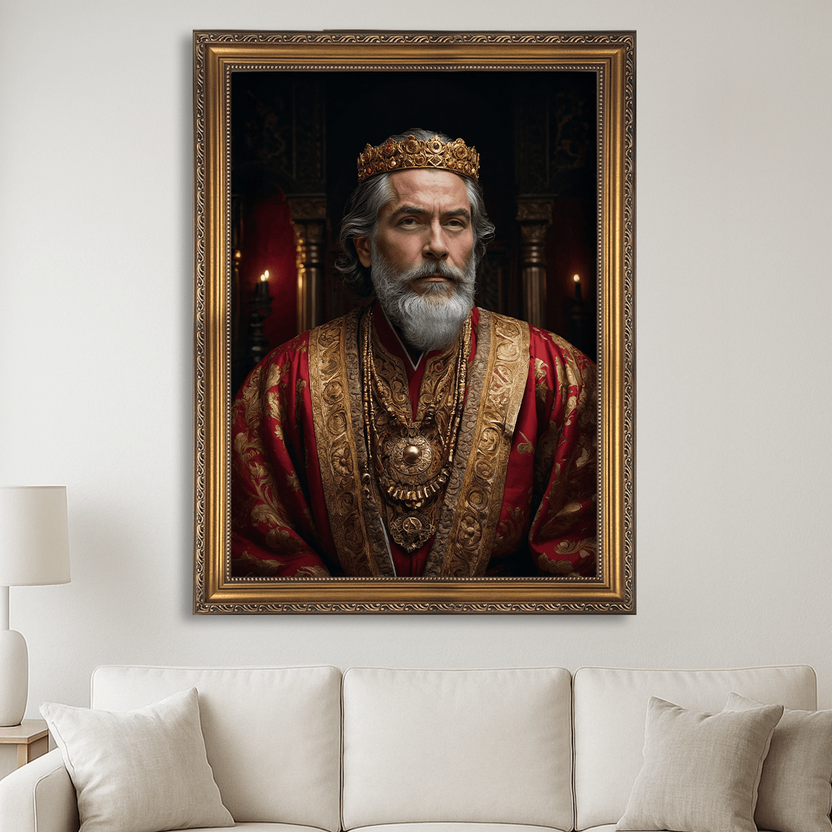 Image of Portret króla z charakterem - obraz na płótnie z Twojego zdjęcia - Wymaluj Prezent