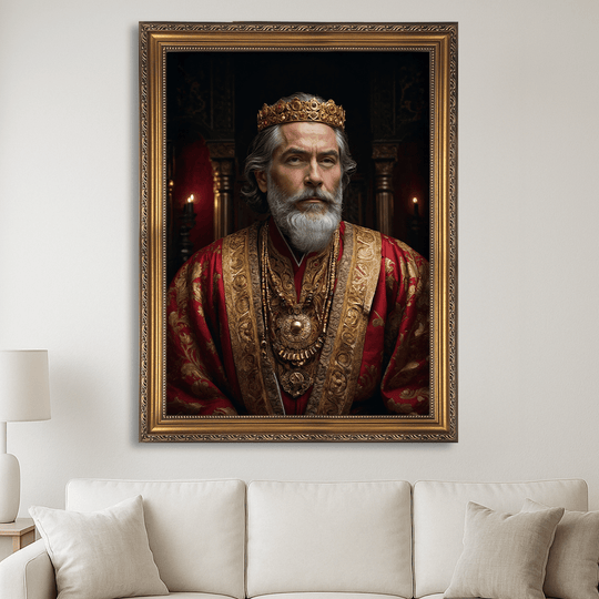 Portret króla z charakterem - obraz na płótnie z Twojego zdjęcia