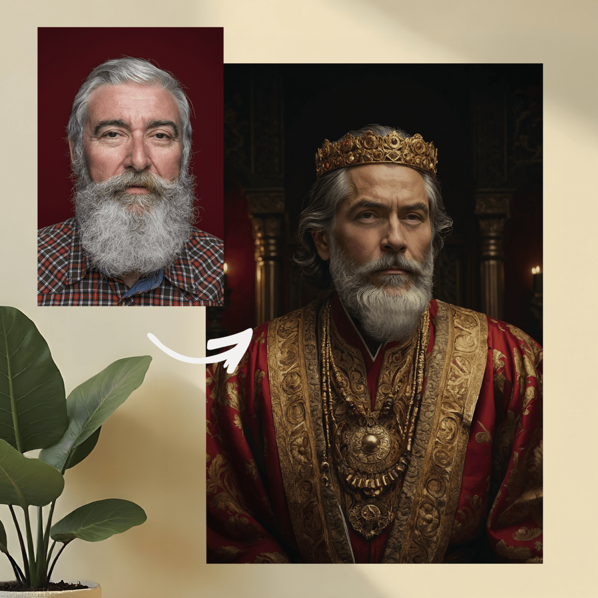 Image of Portret króla z charakterem - obraz na płótnie z Twojego zdjęcia - Wymaluj Prezent