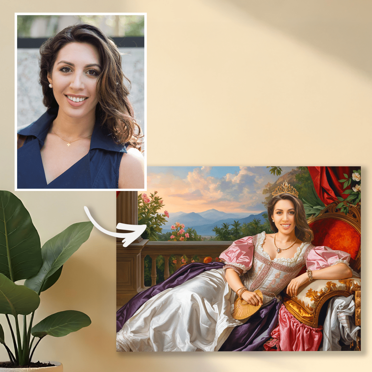 Portret królewny - obraz na płótnie z Twojego zdjęcia - Wymaluj Prezent