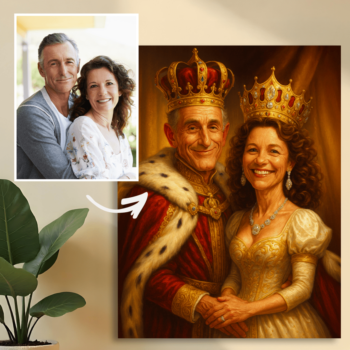 Image of Portret królewski w unikalnym stylu - obraz na płótnie z Twojego zdjęcia - Wymaluj Prezent