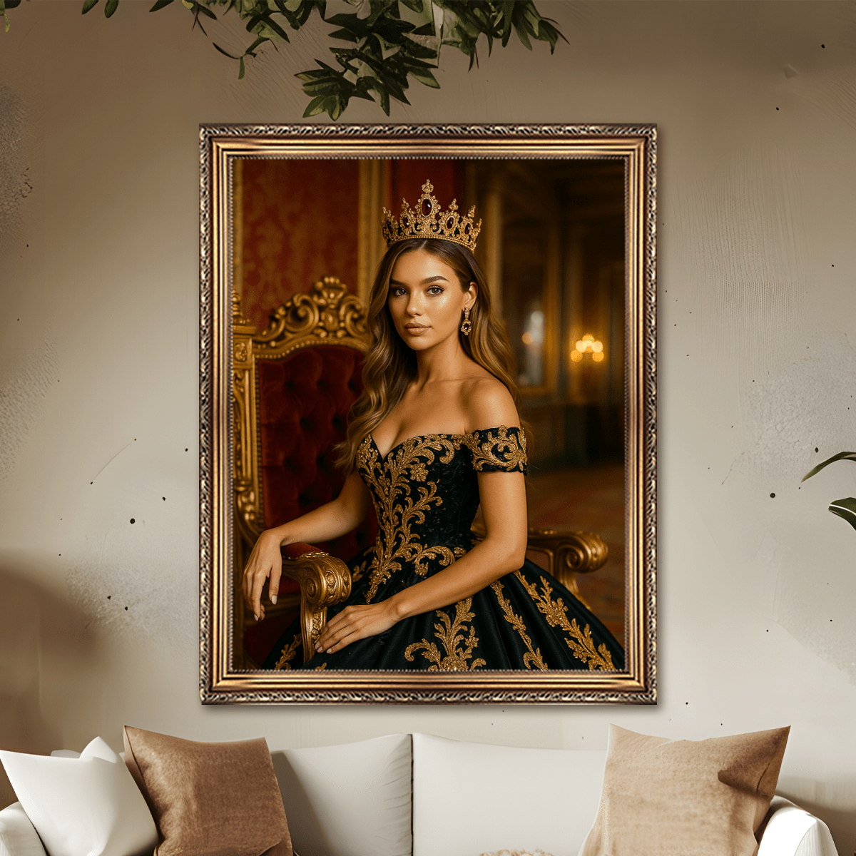 Portret królowej - obraz na płótnie z Twojego zdjęcia - Wymaluj Prezent