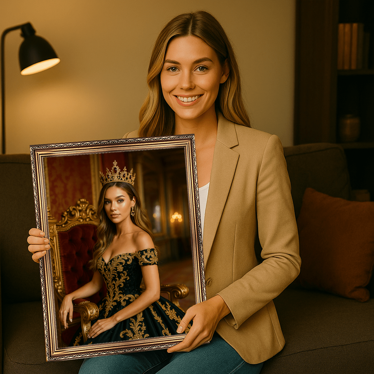 Image of Portret królowej - obraz na płótnie z Twojego zdjęcia - Wymaluj Prezent