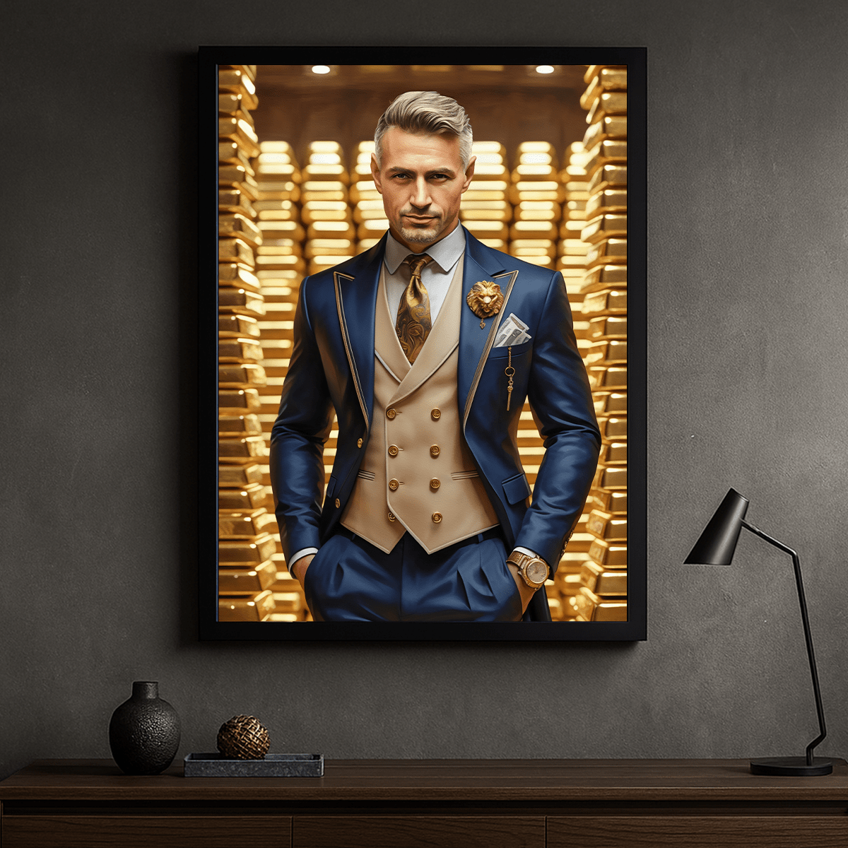 Image of Portret magnata - obraz na płótnie z Twojego zdjęcia - Wymaluj Prezent