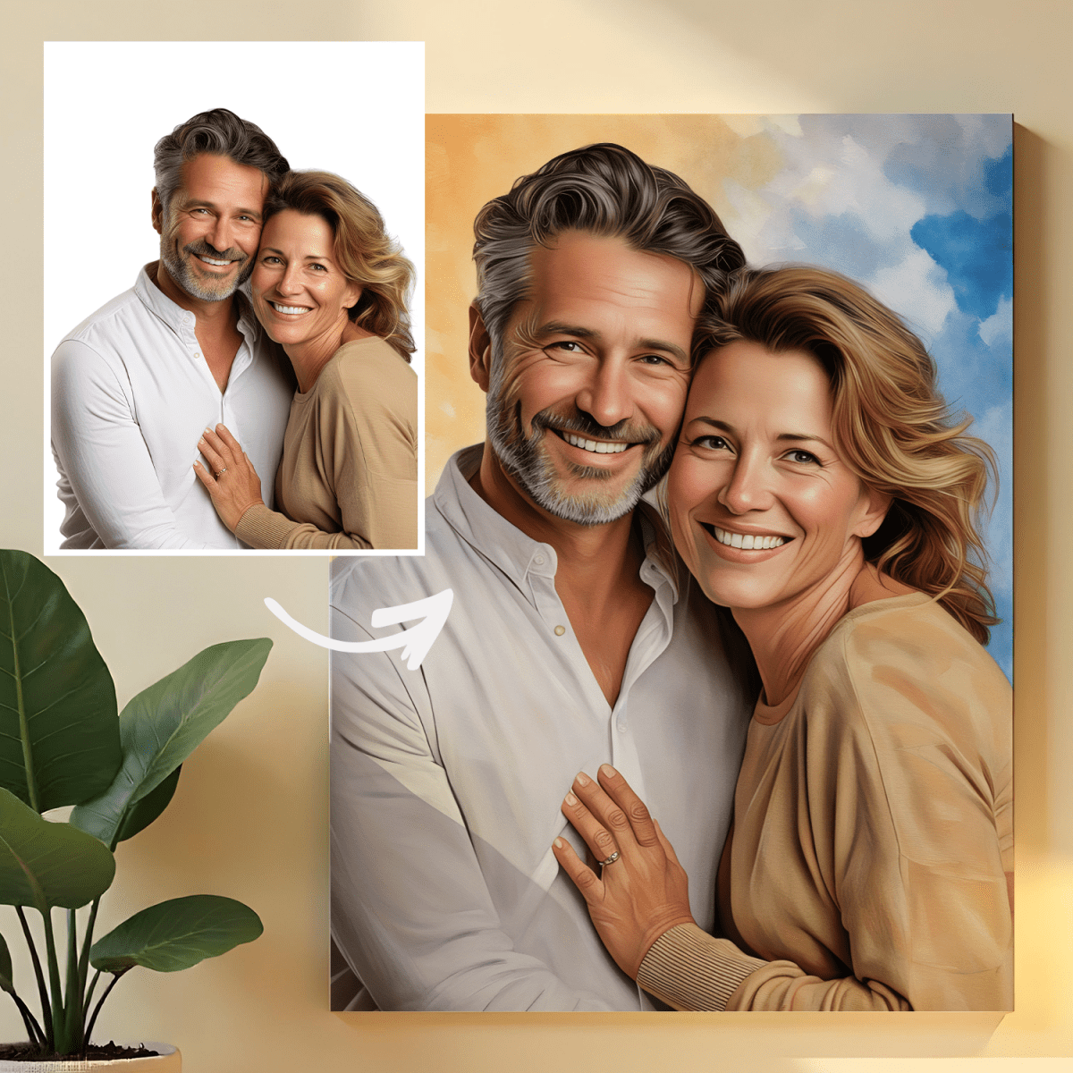 Portret małżonków - obraz na płótnie z Twojego zdjęcia - Wymaluj Prezent