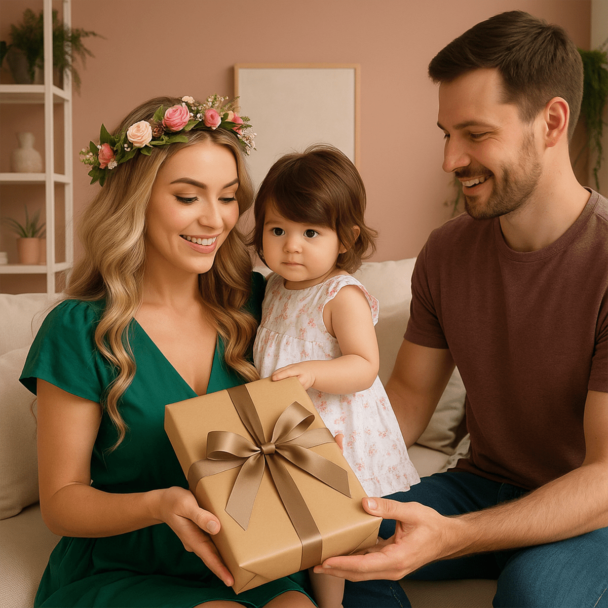 Image of Portret mamy i córki w stylu olejnym - druk na szkle, portret z Twojego zdjęcia - Wymaluj Prezent