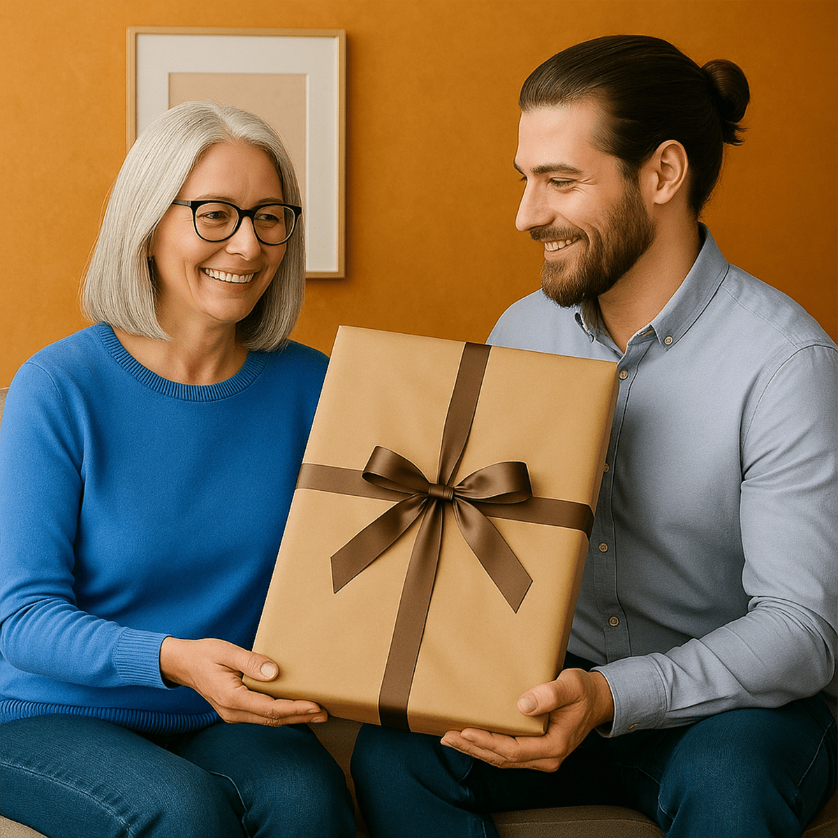 Image of Portret matki z synem - obraz na płótnie z Twojego zdjęcia - Wymaluj Prezent