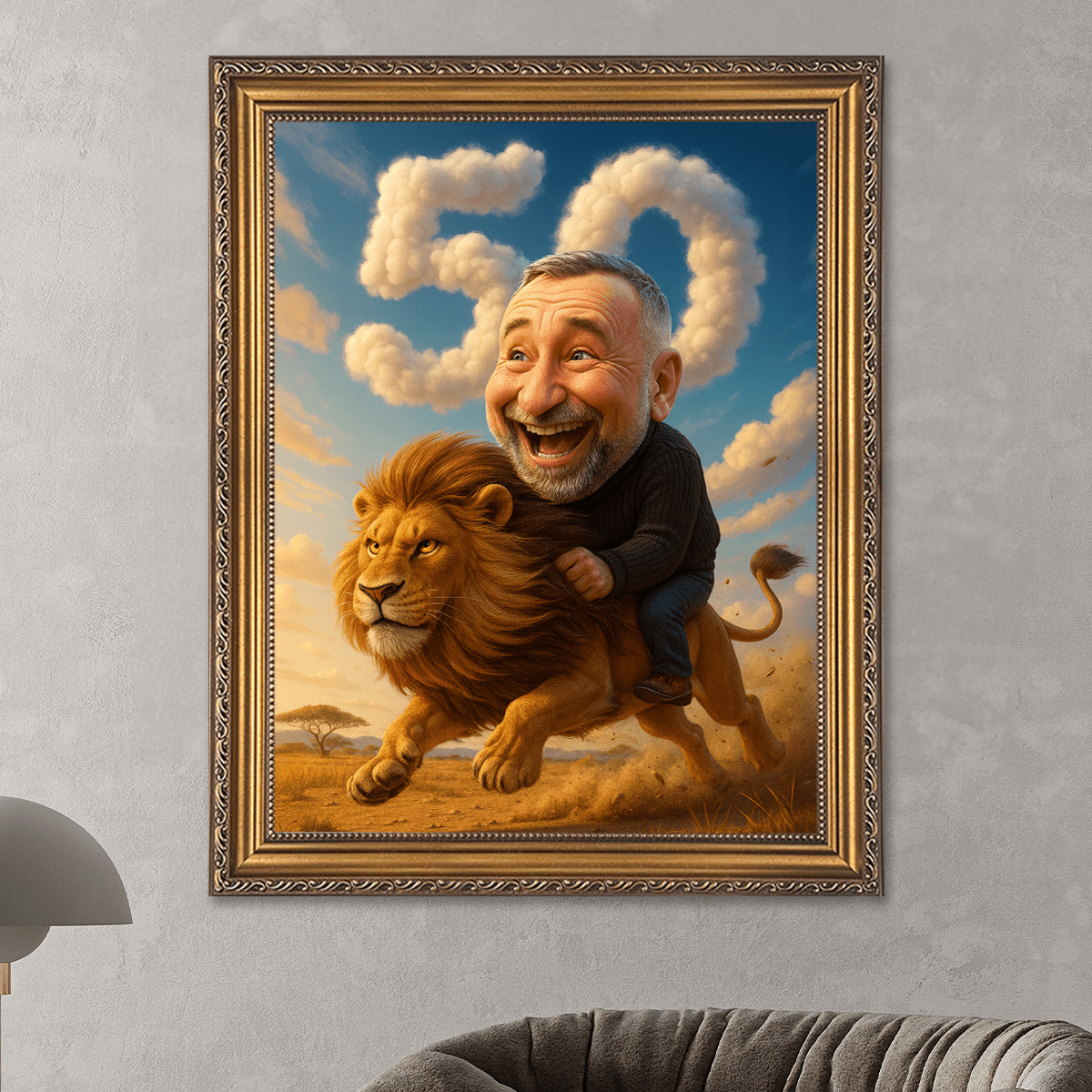 Image of Portret mężczyzny na 50. - obraz na płótnie z Twojego zdjęcia - Wymaluj Prezent