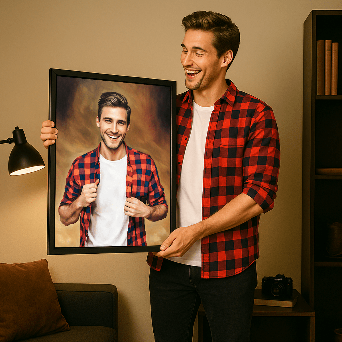 Image of Portret mężczyzny - obraz na płótnie z Twojego zdjęcia - Wymaluj Prezent