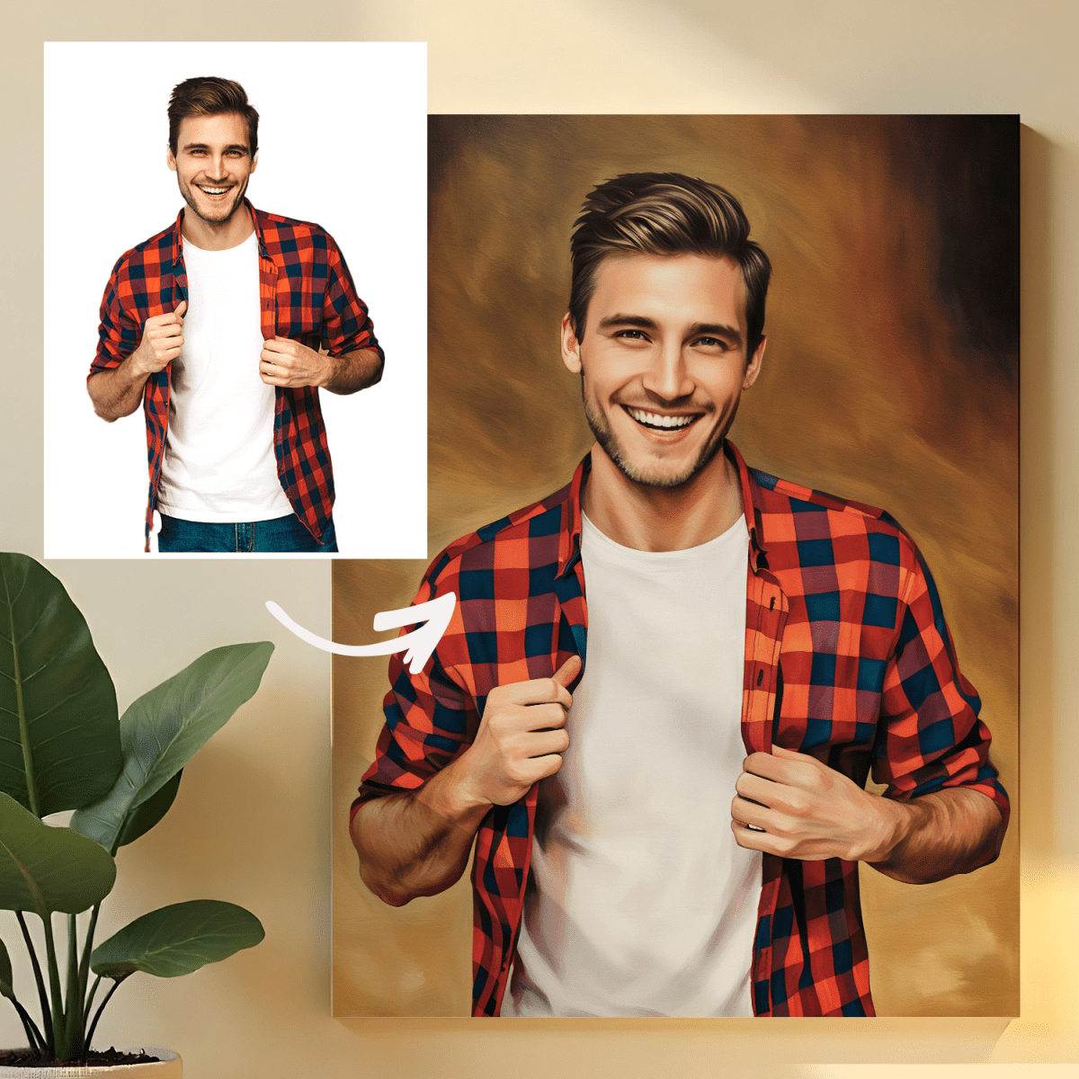 Image of Portret mężczyzny - obraz na płótnie z Twojego zdjęcia - Wymaluj Prezent