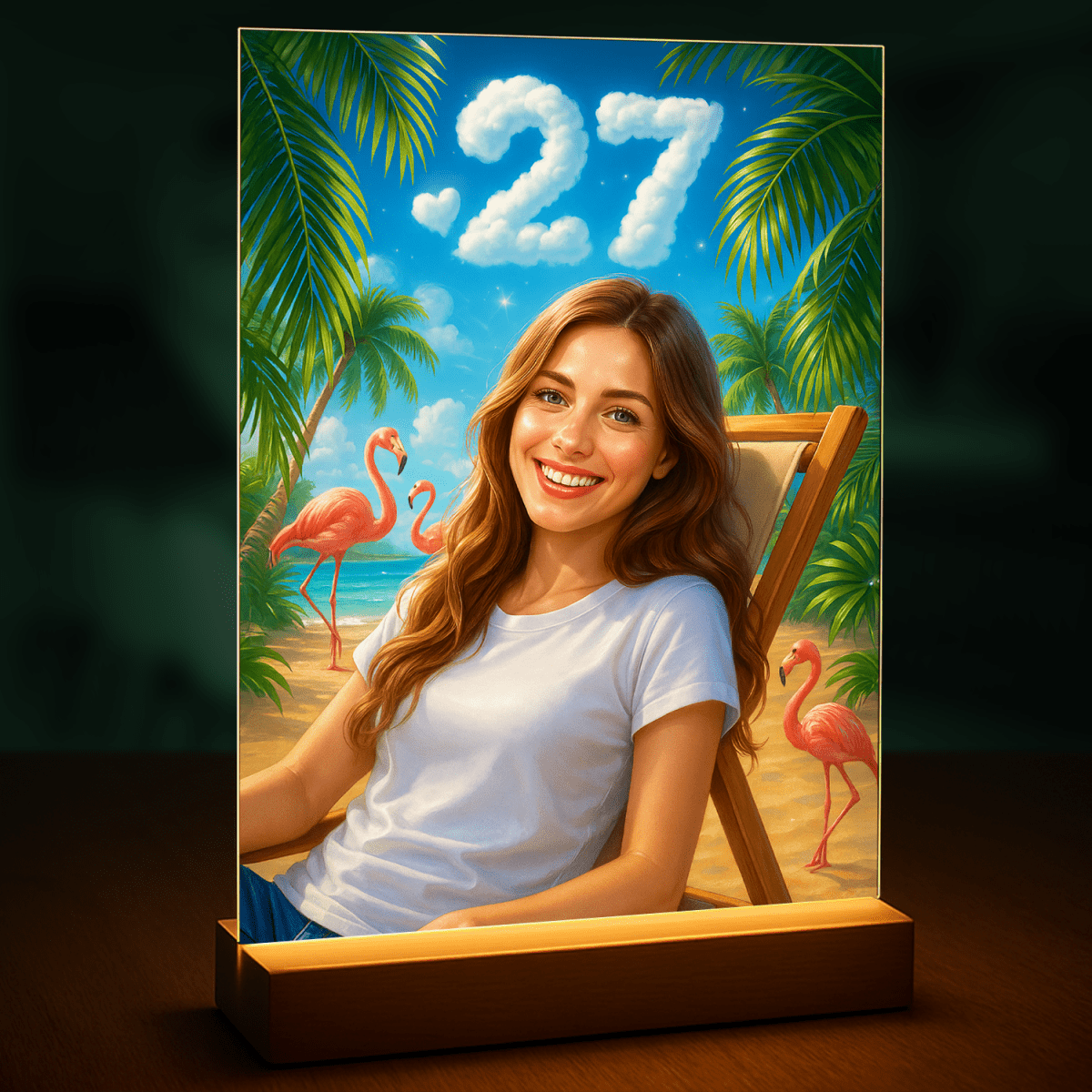 Image of Portret na 27 urodziny - druk na szkle, portret z Twojego zdjęcia - Wymaluj Prezent